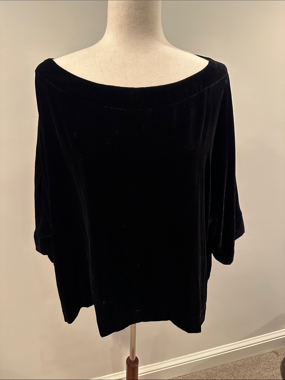 GAP Black Velvet Boatneck Top